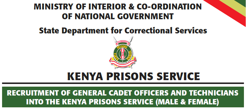 Kenya Prisons Service Recruitment (April 2025): Open Jobs/Vacancies Application