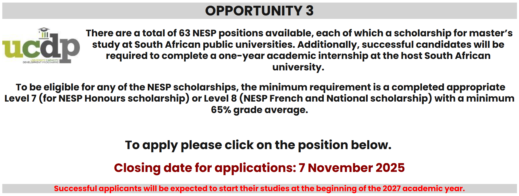 DHET Nurturing Emerging Scholar’s Programme (NESP) 2026 for Young South Africans (Fully Funded Master’s in France and South Africa)
