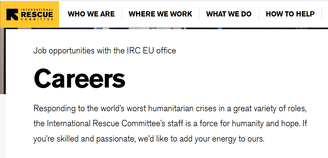 International Rescue Committee Recruitment 2025/2026 IRC Jobs Application Portal