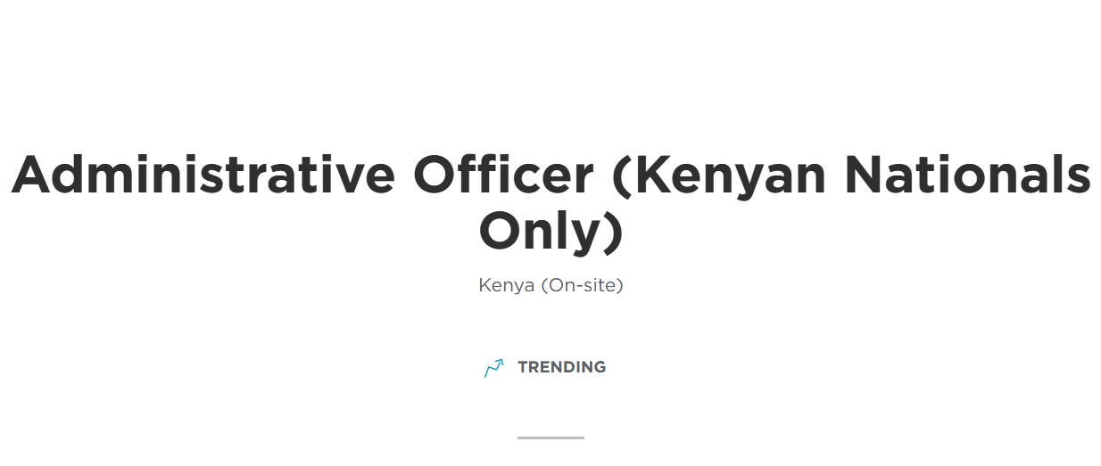 Catholic Relief Services is Hiring an Administrative Officer