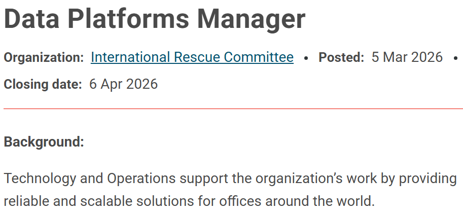 Data Platforms Manager