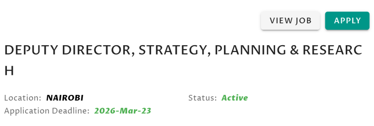 Kenya Institute of Supplies Management is Hiring a Deputy Director, Strategy, Planning & Research
