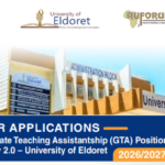 26 PhD Graduate Teaching Assistantship Positions at the University of Eldoret, Kenya