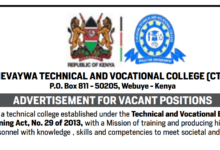 Chevaywa Technical and Vocational College (CTVC) Job Vacancies 2026