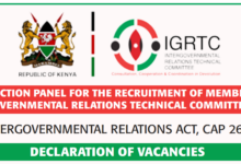 IGRTC Vacancies 2026: Member of the Intergovernmental Relations Technical Committee (7 Positions)