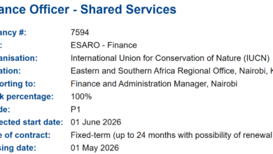IUCN seeks a Finance Officer - Shared Services in Nairobi. P1 grade, fixed-term 24 months. CPA/ACCA Level II required. 5 years experience. Apply by May 1, 2026.. IUCN Hiring: Finance Officer, Shared Services, Nairobi, Kenya