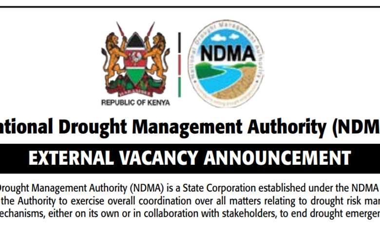 National Drought Management Authority (NDMA) Job Vacancies 2026 - Application Deadline: May 1, 2026